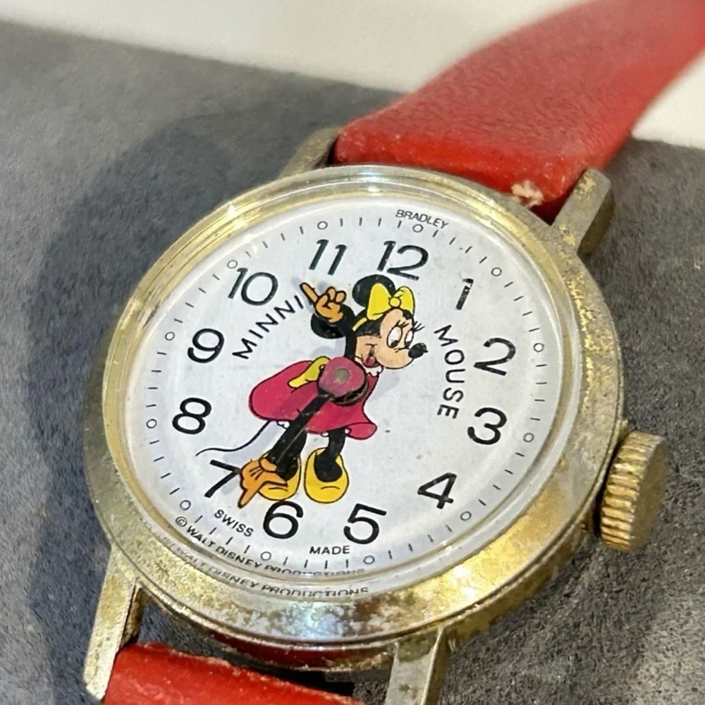 Vintage Disney Bradley Minnie Mouse Women’s Watch 25mm Swiss Made Manual Wind-up
